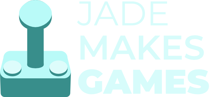 Joystick logo with words "Jade Makes Games"